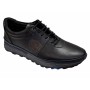 Pantofi barbati, sport, din piele naturala, CRISS, Negru cu Bleumarin, 505ESC